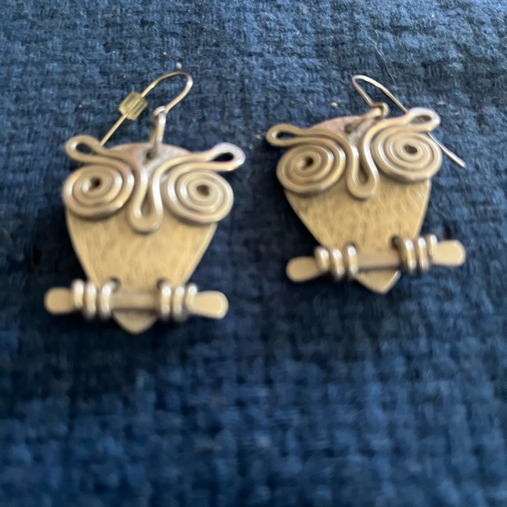Silver Owl Earrings